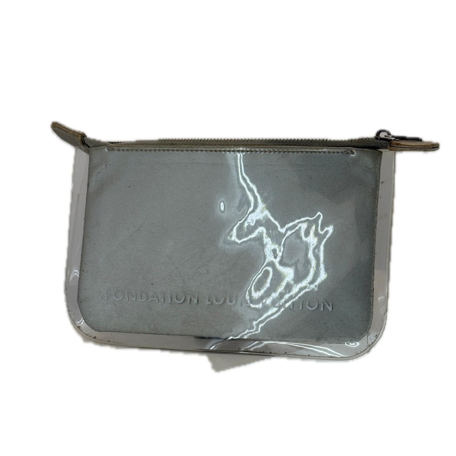 Foundation Louis Vuitton Clear Grey Canvas Zip Pouch Museum Exclusive Bag